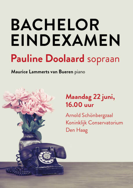 Eindexamen Bachelor Pauline Doolaard op het Koninklijk Conservatorium Den Haag