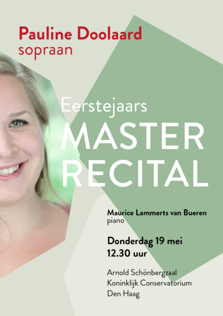 Poster Master recital Pauline Doolaard